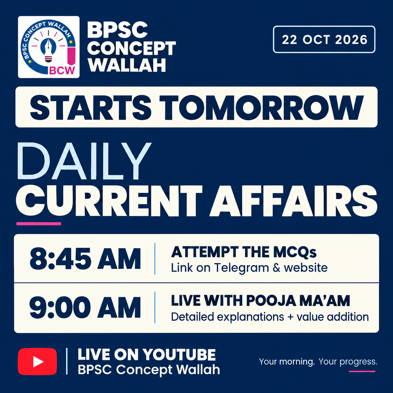 BPSC Daily Current Affairs Schedule